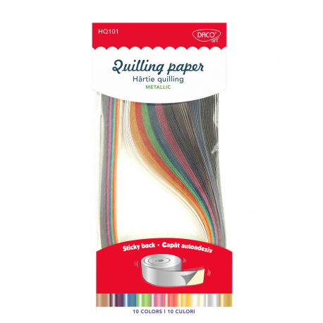 Hartie Quilling Aa Metalizata 42.5X0.5Cm 100/Set Daco Hq101 [1]