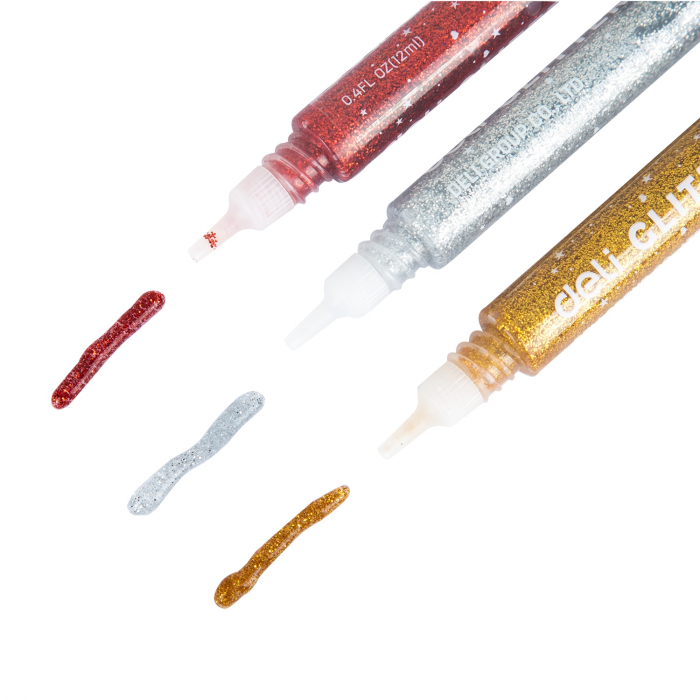 Lipici Lichid Glitter Clasic 3 Culori*12Ml Deli [3]