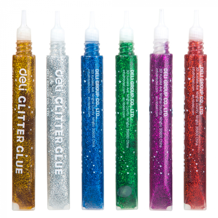 Lipici Lichid Glitter Clasic 6 Culori*12Ml Deli [4]