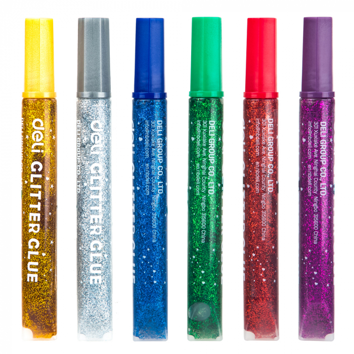 Lipici Lichid Glitter Clasic 6 Culori*12Ml Deli [3]