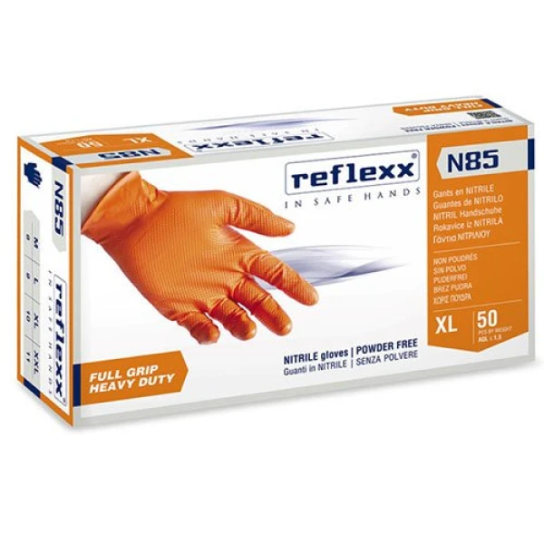 Manusi mecanic, nitril, portocalii, pentru domenii tehnice, rezistente, texturate, 0.15-0.20 grosime, 50 buc/cutie [3]