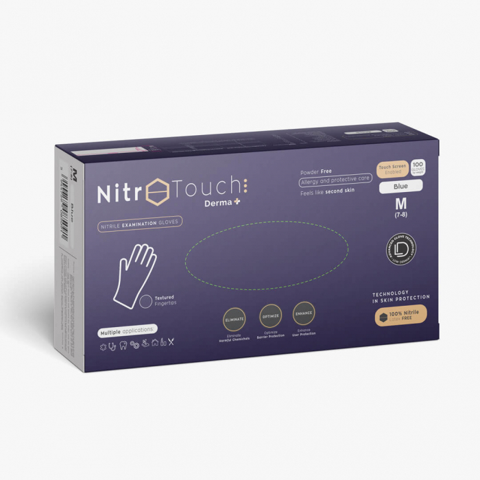 Manuși Nitril Medicale – Nitro Touch Derma Plus Blue [2]