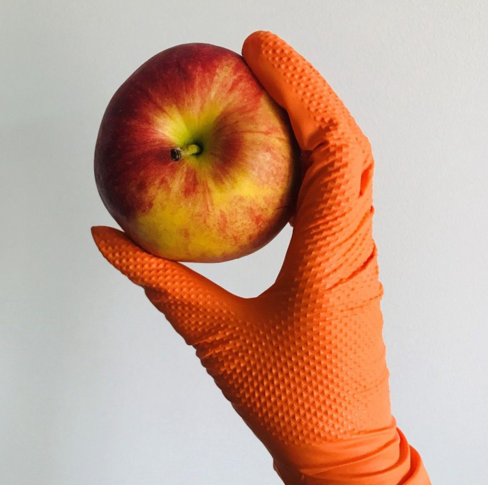 Manusi nitril,texturate Zarys Gripzzly  orange 50/cutie [4]