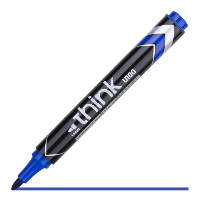 Marker Permanent Albastru Varf Rotund 1.5Mm Deli [1]