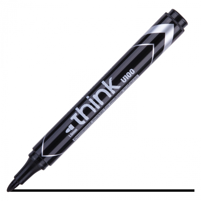 Marker Permanent Negru Varf Rotund 1.5Mm Deli [1]
