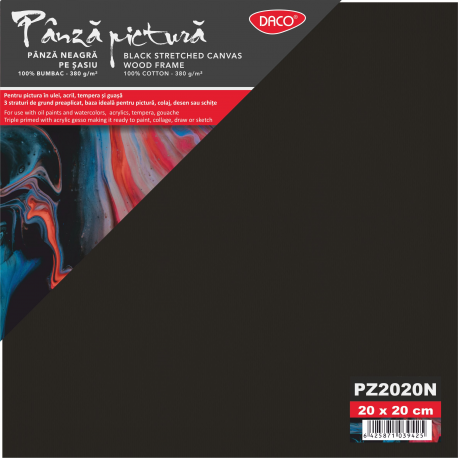 Panza Pictura Neagra Pe Sasiu 20X20Cm Daco Pz2020N [1]