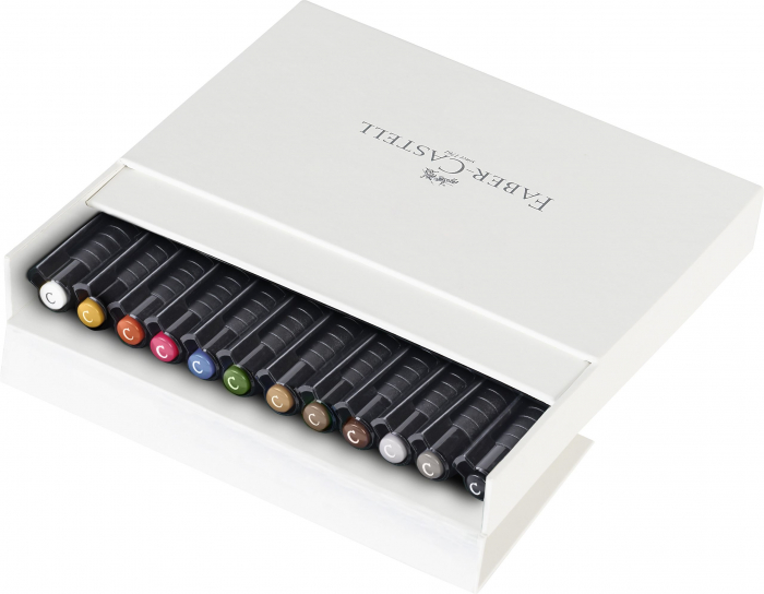 Pitt Artist Pen Caligrafic Cutie Studio 12 Buc Faber-Castell [2]