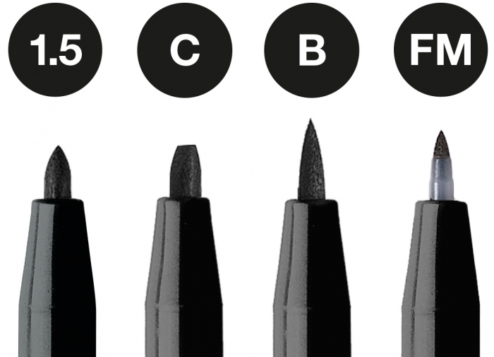 Pitt Artist Pen Set 4 Buc Negru ( 1.5,C,B,Fm) Faber-Castell [2]