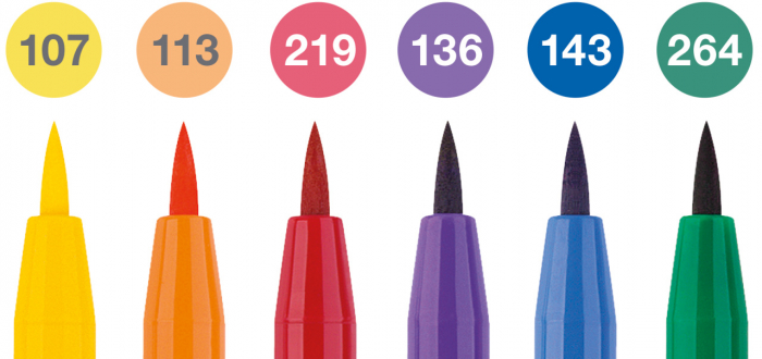 Pitt Artist Pen Set 6 Buc Culori De Baza 2022 Faber-Castell [2]