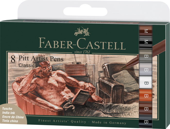 Pitt Artist Pen Set 8 Buc Clasic Faber-Castell [1]