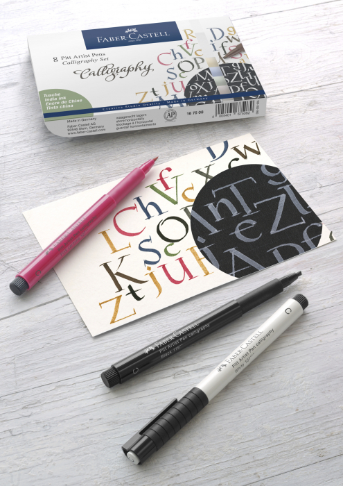 Pitt Artist Pen Set Caligrafic 8 Buc Faber-Castell [3]