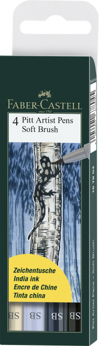 Pitt Artist Pen Soft Brush Set 4 Buc Faber-Castell [1]