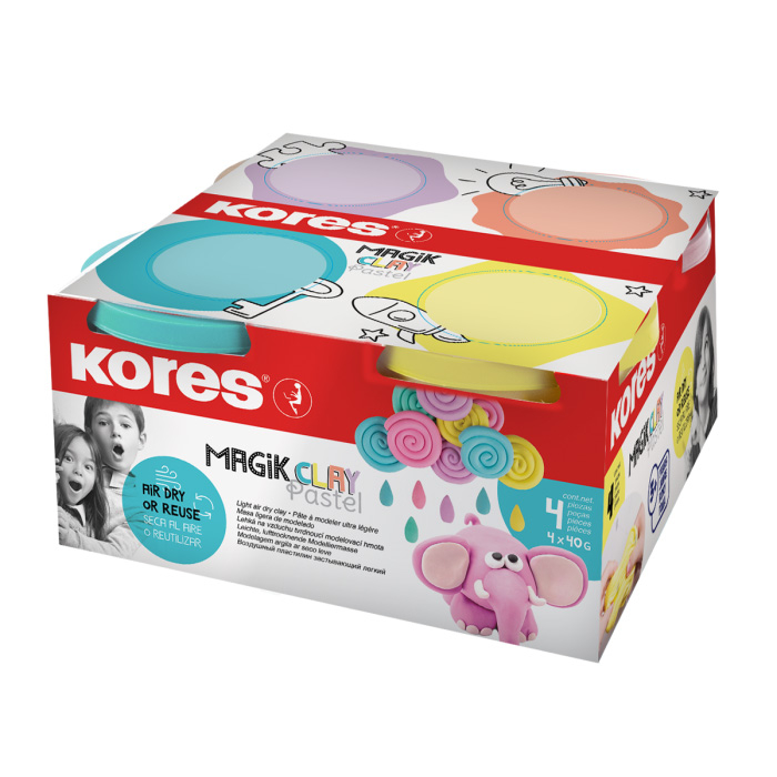 Plastilina Modelaj 4*40G Culori Pastel Kores [3]