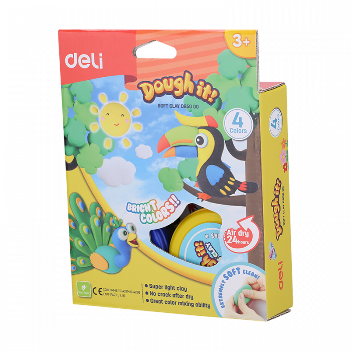 Plastilina Soft Light 4 Borcane* 15G Deli [4]