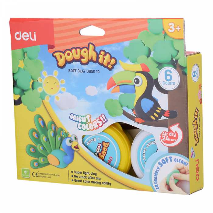 Plastilina Soft Light 6 Borcane* 15G Deli [4]