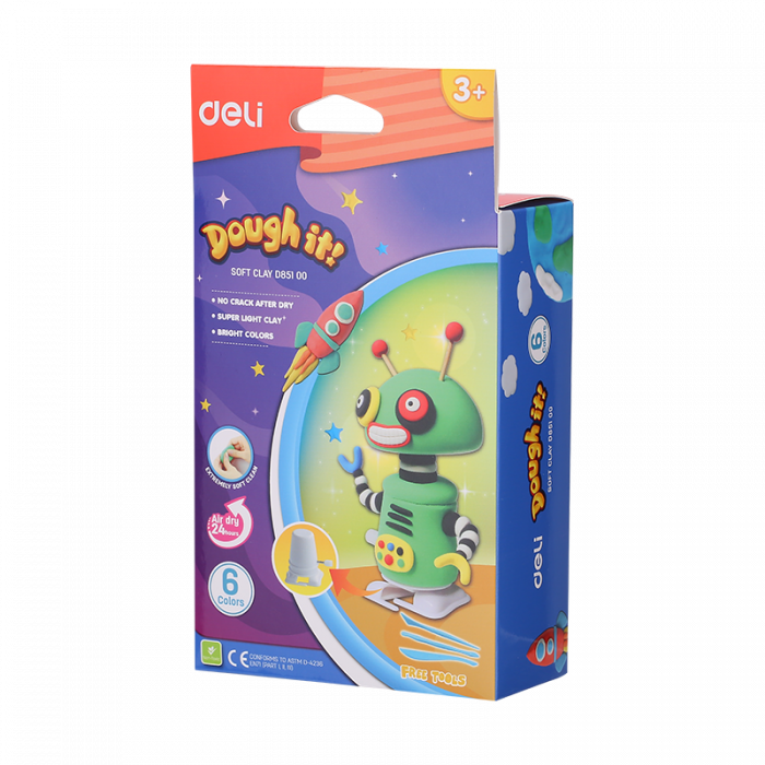 Plastilina Soft Light Robot_2  6  Culori Deli [5]