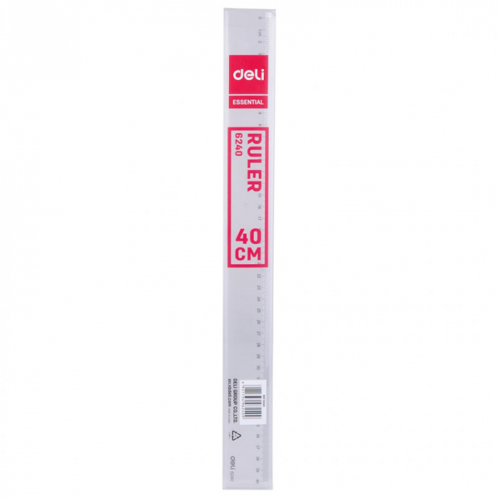 Rigla 40Cm Transparenta Deli [3]