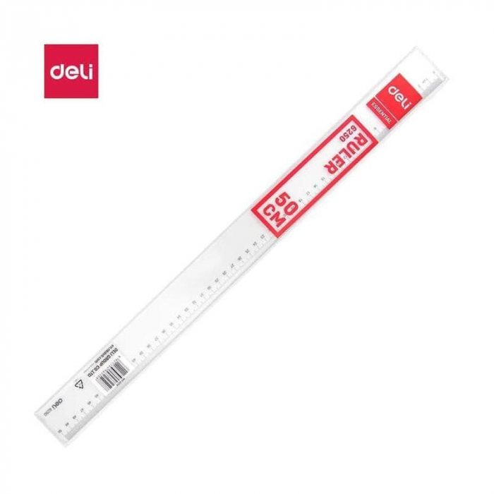 Rigla 50Cm Transparenta Deli [2]