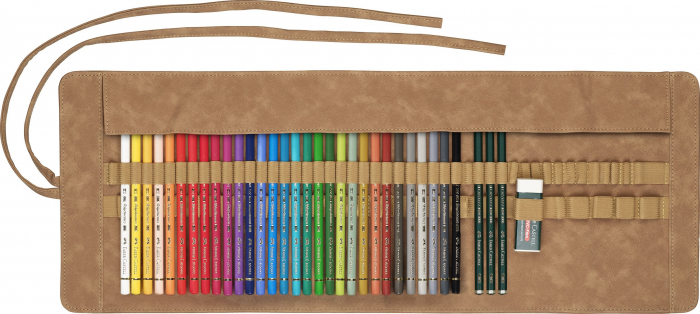Rollup 30 Creioane Colorate Polychromos + 3 Cr Castell 9000 Fabe [2]