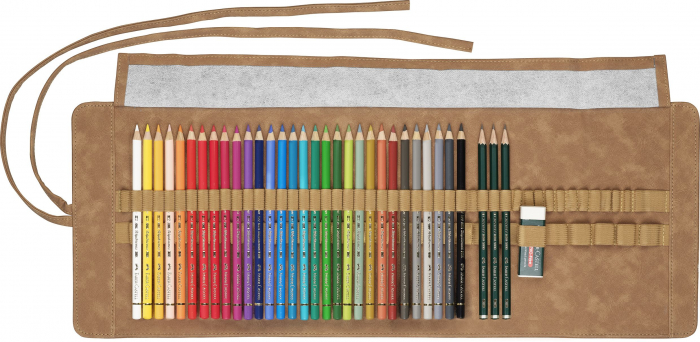Rollup 30 Creioane Colorate Polychromos + 3 Cr Castell 9000 Fabe [3]