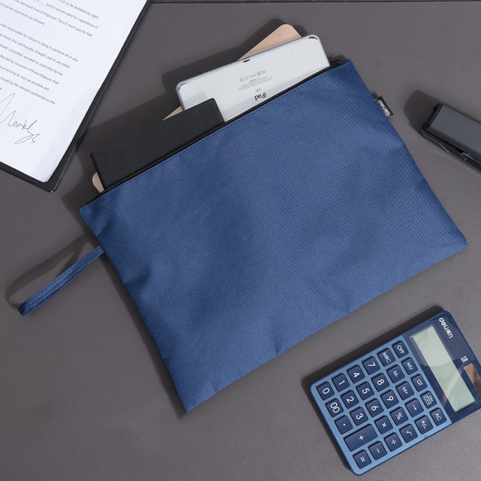 Servieta Zip Bag 34*24 Cm Material Textil Albastra Deli [2]