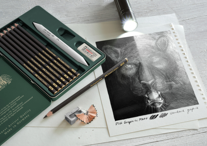Set 11 Buc Creion Grafit Mat Pitt Faber-Castell [4]