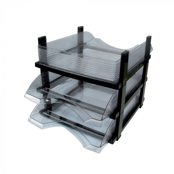Set 3 Tavite Suprapozabile Flaro, Plastic, Transparent [2]