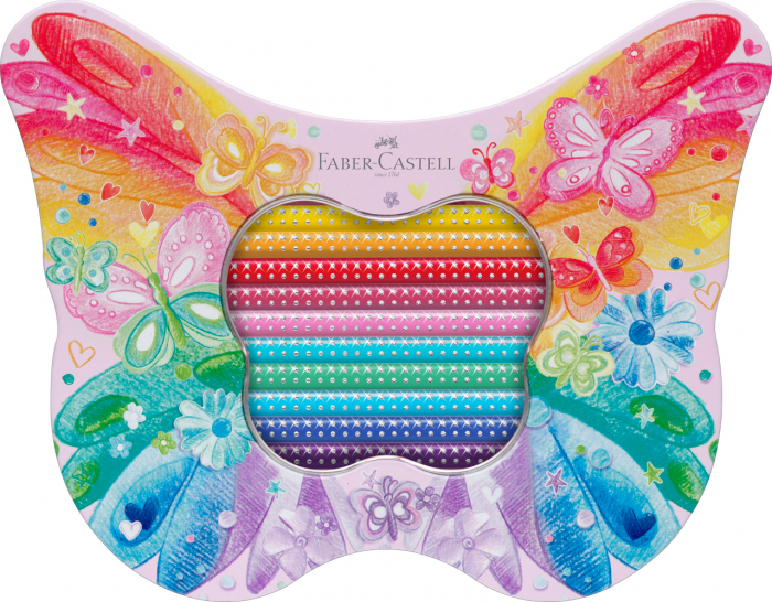 Set Cadou 20 Creioane Colorate Sparkle Butterfly Faber-Castell [2]