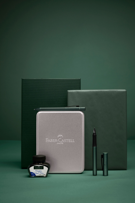 Set Cadou Stilou + Pix + Cerneala + Convertor Grip 2011 Verde Inchis Faber-Castell [2]