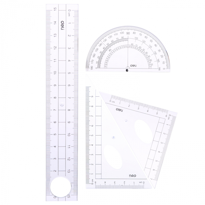 Set Geometrie 4 Piese Cutie Plastic G01903 Deli [2]