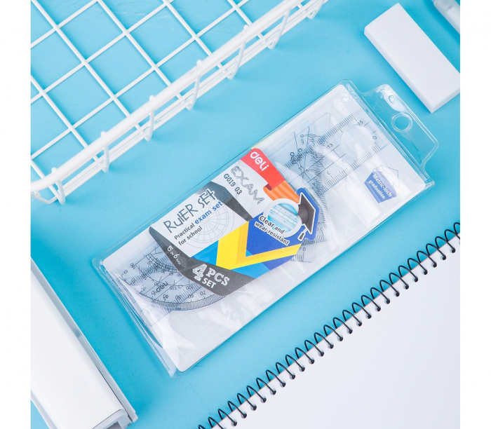 Set Geometrie 4 Piese Cutie Plastic G01903 Deli [4]