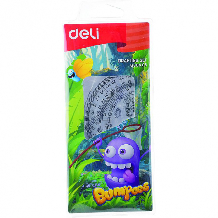Set Geometrie 4 Piese Transp.  Bumpees Eg00803 Deli [5]