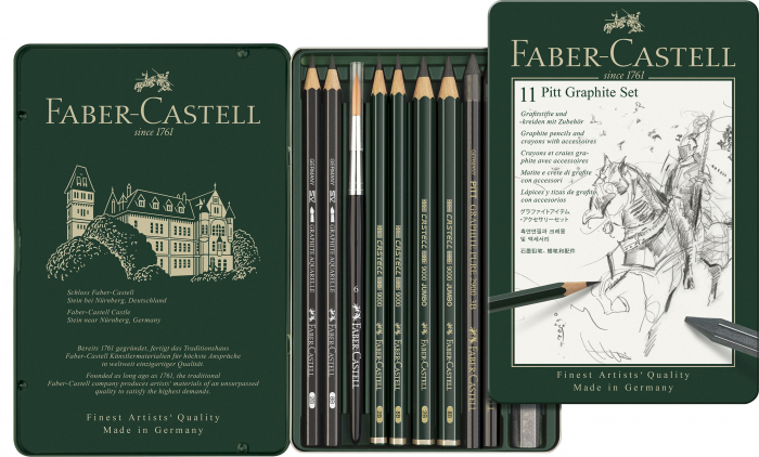 Set Pitt Monochrome Grafit 11 Buc Faber-Castell [2]