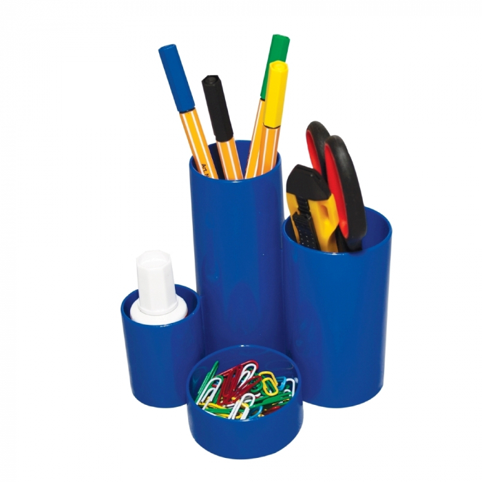 Suport Pentru Accesorii De Birou Flaro, 6 Compartimente, Neechipat, Albastru [2]