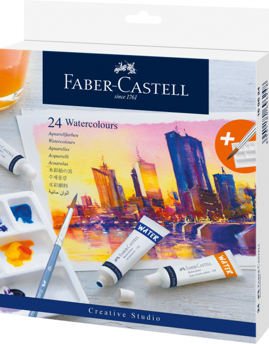 Tempera Acuarele 24 Culori 9Ml + Paleta Faber-Castell [1]