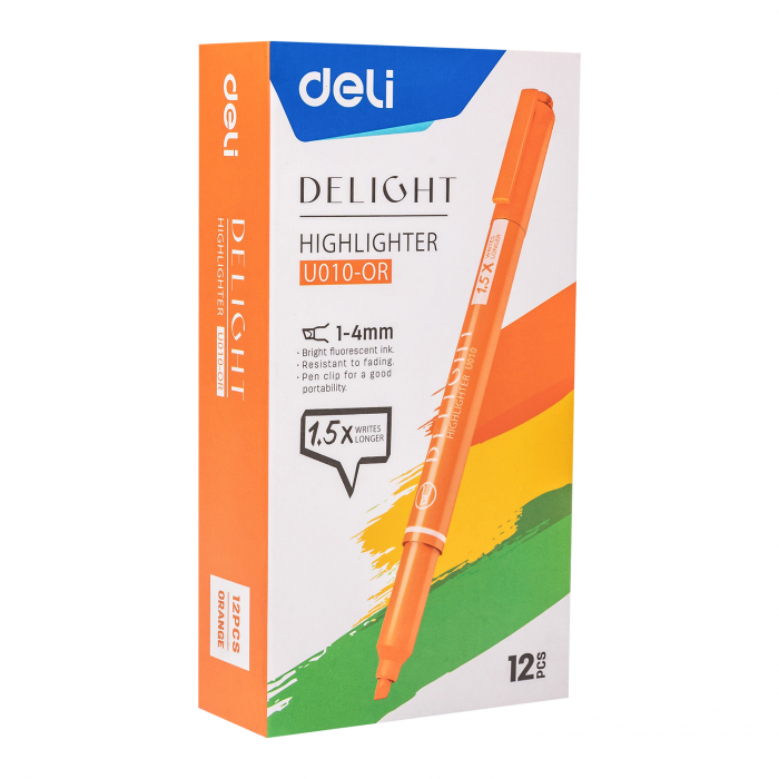 Textmarker Slim Portocaliu Deli [3]