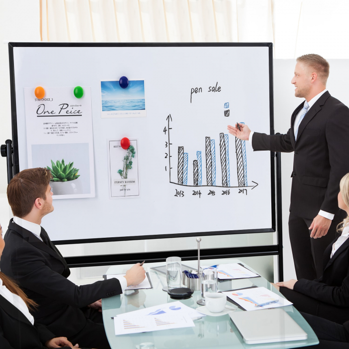 Whiteboard Magnetic Mobil 90*150 Cm Rama Aluminiu Deli [5]
