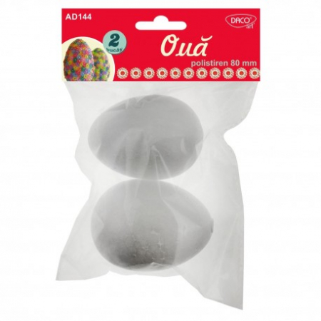 Accesorii craft - Accesorii Craft - Ad144 Oua Polistiren 8Cm Set 2 Daco