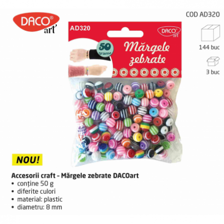 Accesorii craft - Accesorii Craft - Ad320 Margele Zebrate Daco