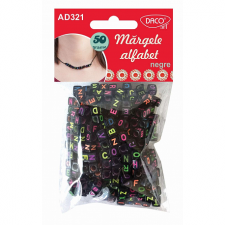 Accesorii craft - Accesorii Craft - Ad321 Margele Alfabet Negre Daco