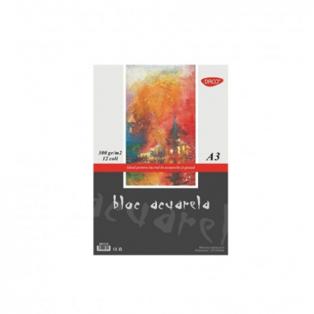 Arta si grafica - Bloc A3 Acuarela 300Gr  12 File Daco Bd330