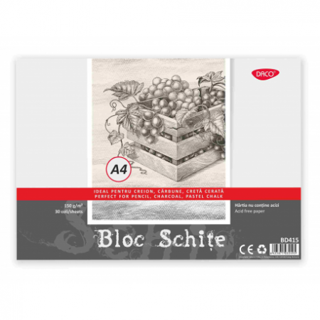 Caiete & Bloc Desen - Bloc A4 Schite 150G 30 File Daco Bd415