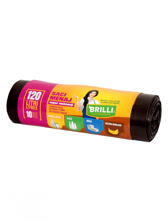 Saci menajeri - BRILLI SACI MENAJ 120L 10/SET colectare selectiva,diverse culori