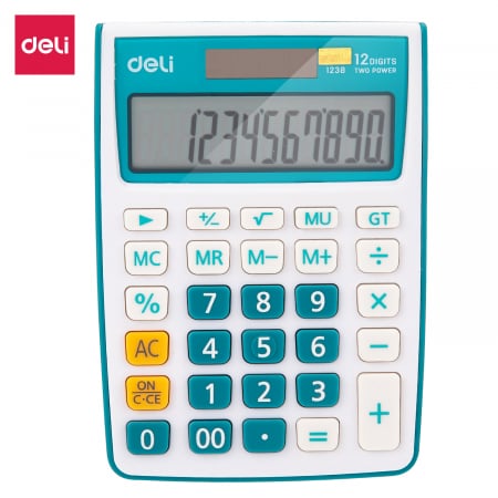 Calculatoare de birou - Calculator Birou 12Dig Alb-Albastru 1238 Deli