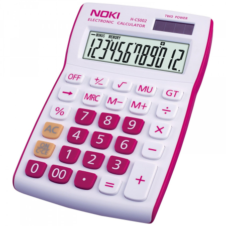 Calculatoare de birou - Calculator Birou 12Dig Hcs002 Alb/Rosu Noki