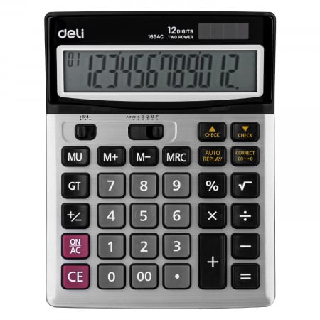 Calculatoare de birou - Calculator Birou 12Dig Metal 1654C Deli