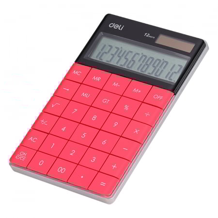 Calculatoare de birou - Calculator Birou 12Dig Modern Rosu Deli