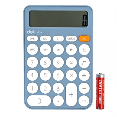 Calculatoare de birou - Calculator Birou 12Dig Plastic Fashion Em124 Bleu Deli