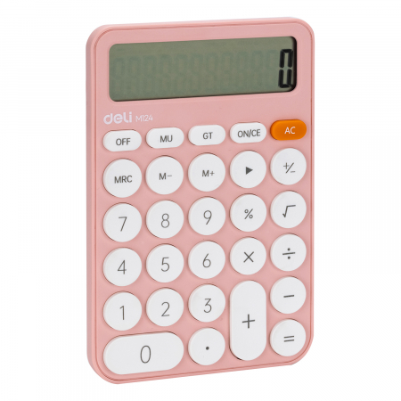 Calculator Birou 12Dig Plastic Fashion Em124 Roz Deli [1]