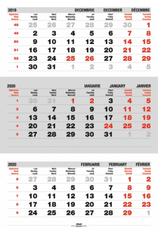 Decapsatoare - Calendar perete TRIPTIC PLIAT